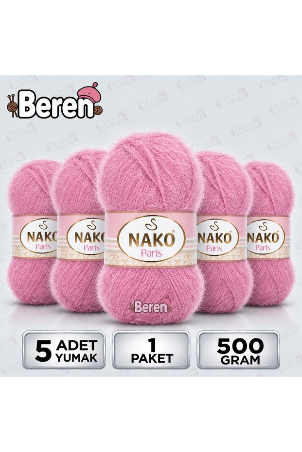 Paris - 10510 Flamingo - 5-Pack - 100Gr/245M - Hand Knitting Yarn - Cardigan, Sweater, Blouse, Scarf, Beanie, Shawl