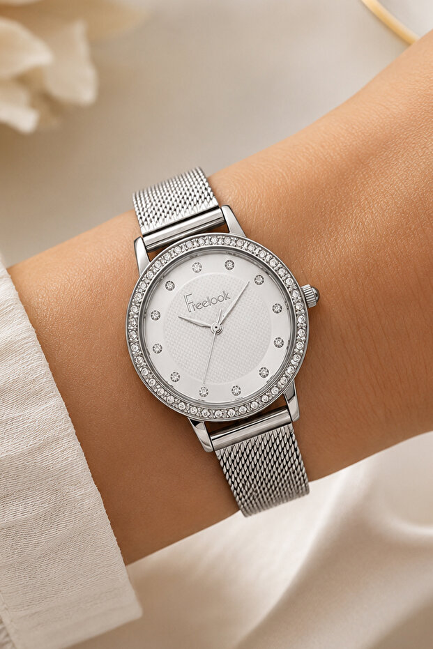Freelook Women's Metalic Stone Wristwatch