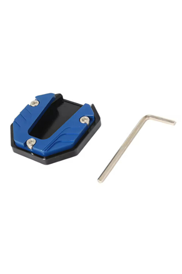 blue 1x Motorcycle Side Stand Cover Aluminum Alloy Motorcycle Stands Pad Universal Bicycle Foot Exte