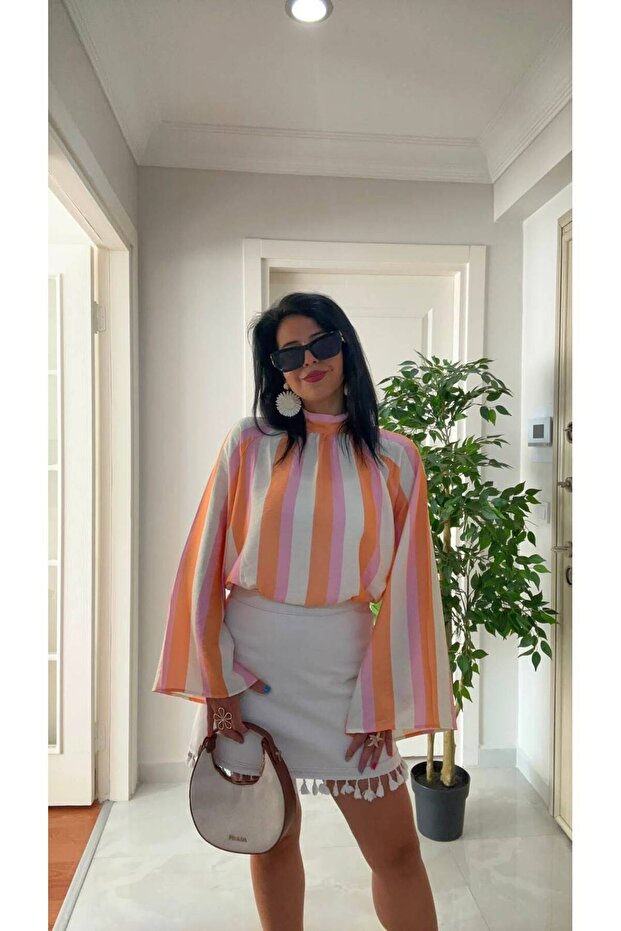 Women's Tie-Up Casual and Stylish Patterned Special Design Shirt