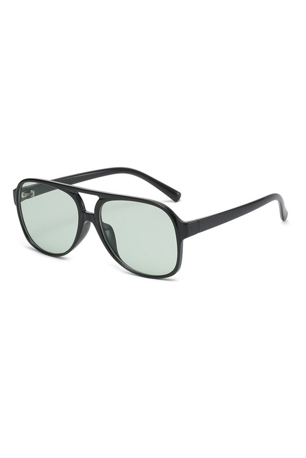 No Polarized black green Retro Polarized Sunglasses for Men's Women's Large Frame Classic 90s Vintag