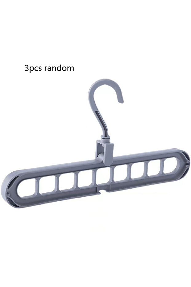 3pcs random 3pcs, Plastic 9-Hole Foldable Hangers, Heavy Duty Space Saving Clothes Organizer Hangers