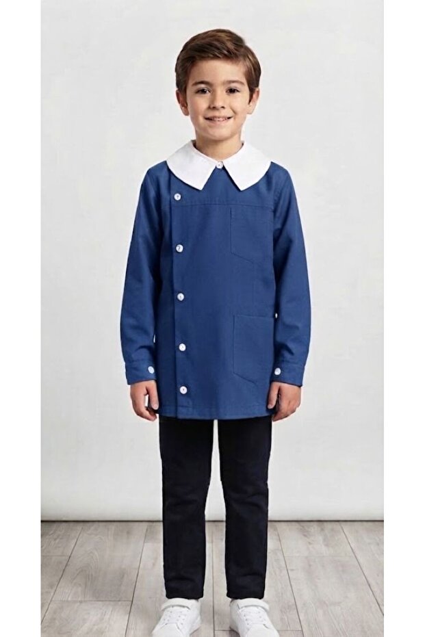 Blue Men's Student Apron