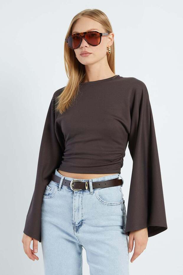 Drapeli Wide Sleeve Modal Blouse