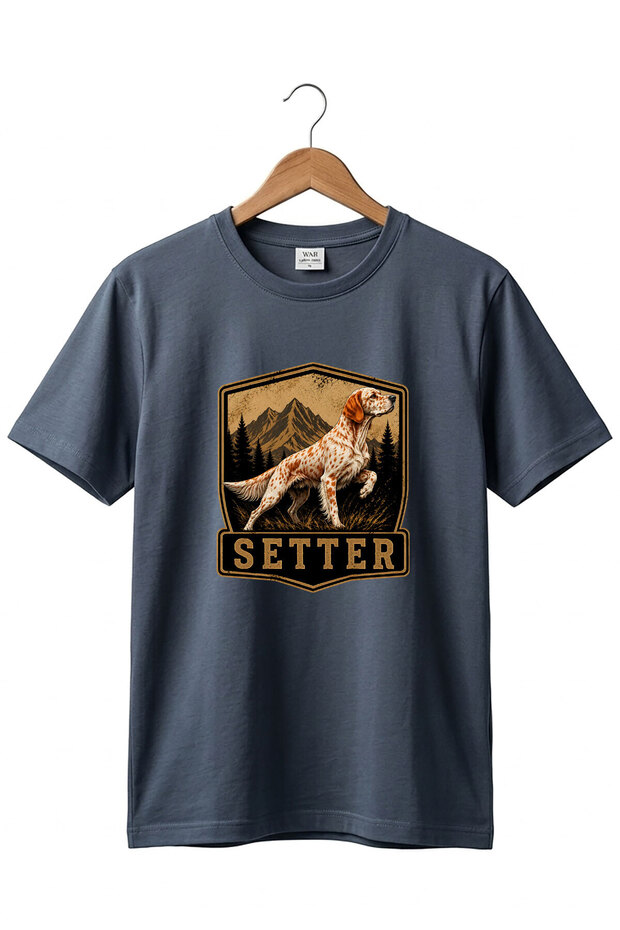 Hunting Hunting Setter Hunter Dog Printed 100% Cotton Crew Neck Basic Tshirt