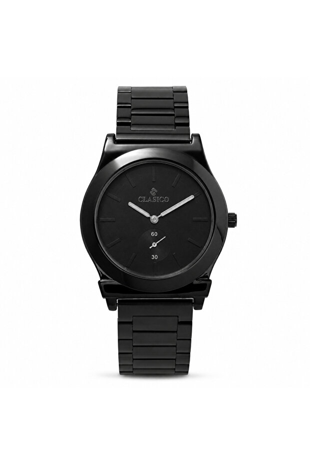 Minimal Men's Watch – 40mm Black Tone-on-Tone Dial, Small Seconds Sub-Dial, Quartz