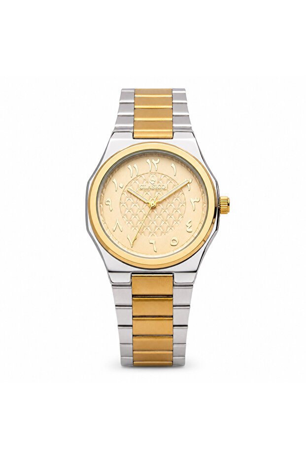 Meraas Men's Watch – 40mm Gold Textured Arabic Numeral Dial, Japanese Quartz Movement
