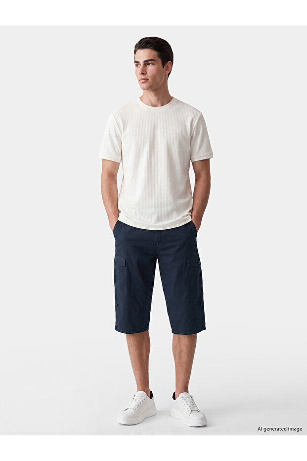 Nevavm Regular Fit Men's Cargo Shorts with Difference