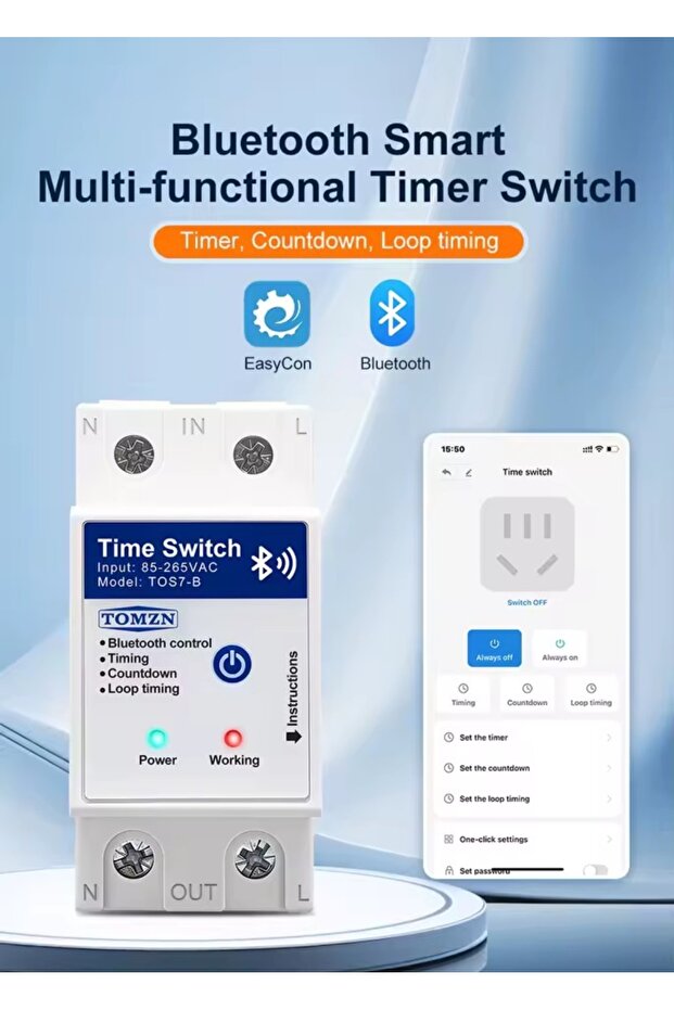 Easycon App Remote Control Bluetooth Switch with on Off Timer