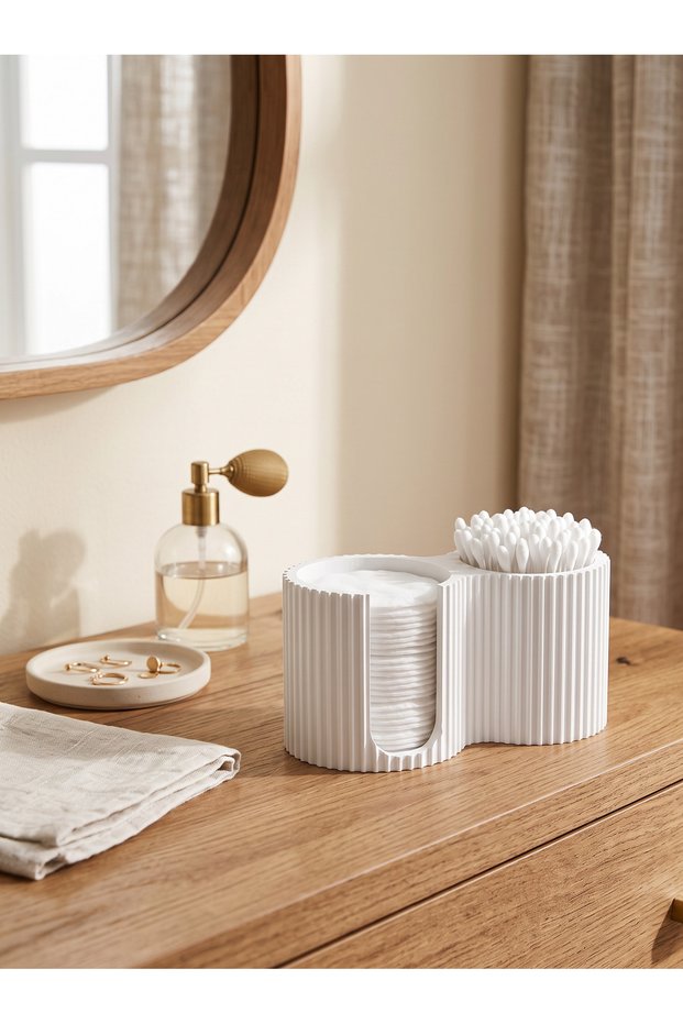 Cotton Pad and Swab Organizer - Bathroom and Makeup Organizer