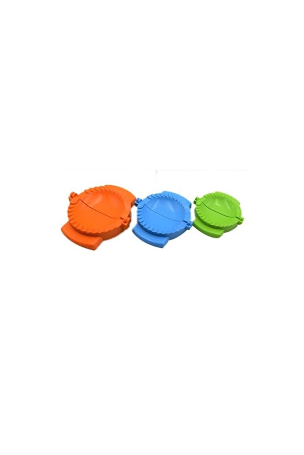 3-Piece Dumpling Mould Maker Orange/Blue/Green 14Centimeter