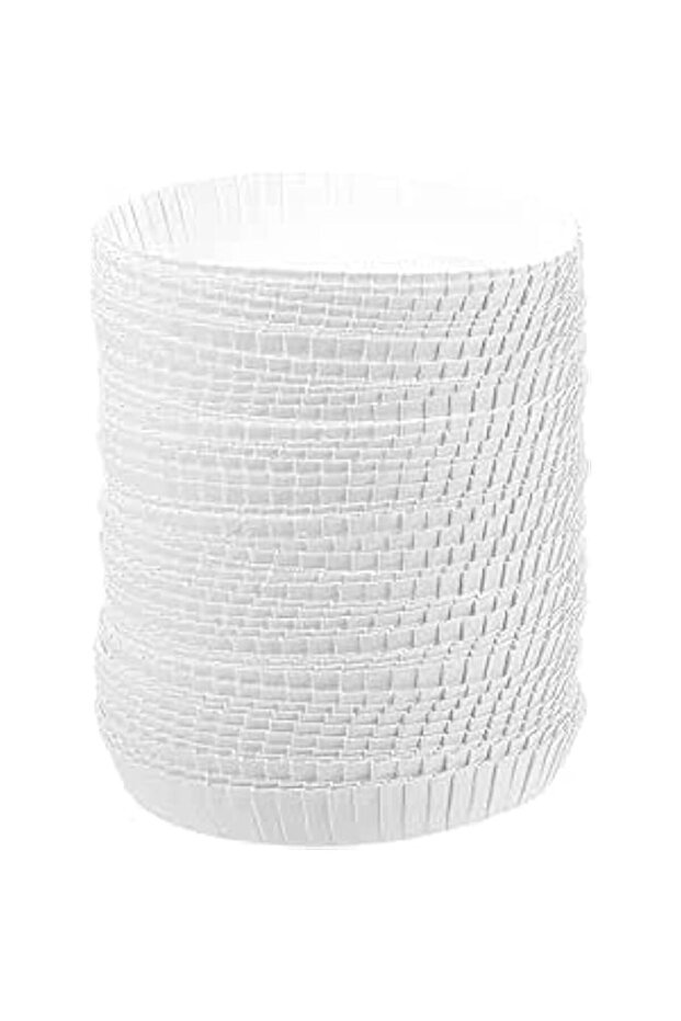 Disposable Paper Cup Covers, White, 100 Pack, 65mm Diameter, Recycled Biodegradable Coffee Lids for Travel Hotel Bar
