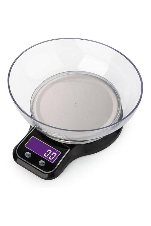 HALAMODO Kitchen Food Scale Mini Electronic Digital Platform Scale Scale with Stainless Steel Weighing Bowl
