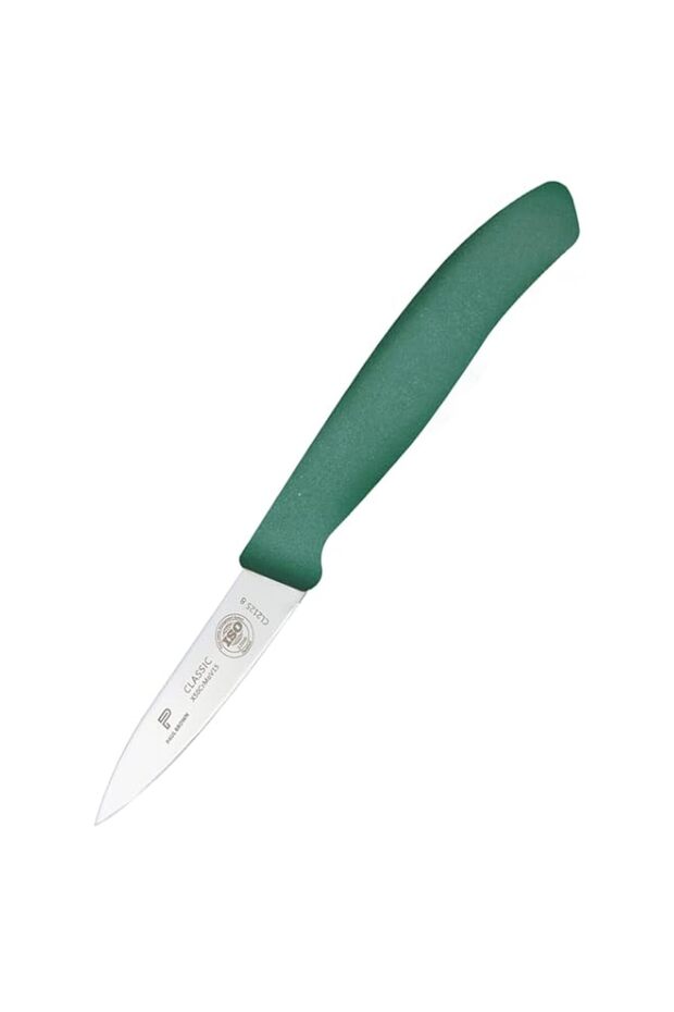 PAUL BROWN Classic 3 Inch X50CrMov15 Paring Knife with Soft Touch Green Handle