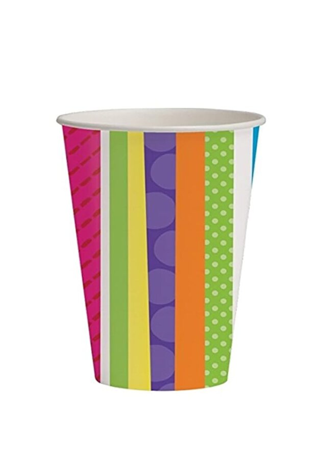 Creative Converting Bright And Bold Hot And Cold Cups Pack Of 8-379412, Multi Color