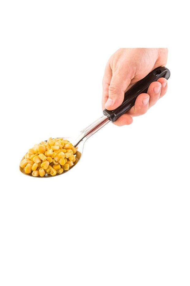 Restaurantware Perforated Buffet Spoon, Serving Spoon - Stainless Steel With Black Plastic Handle 11" 1Ct Box Met Lux Restaurantware
