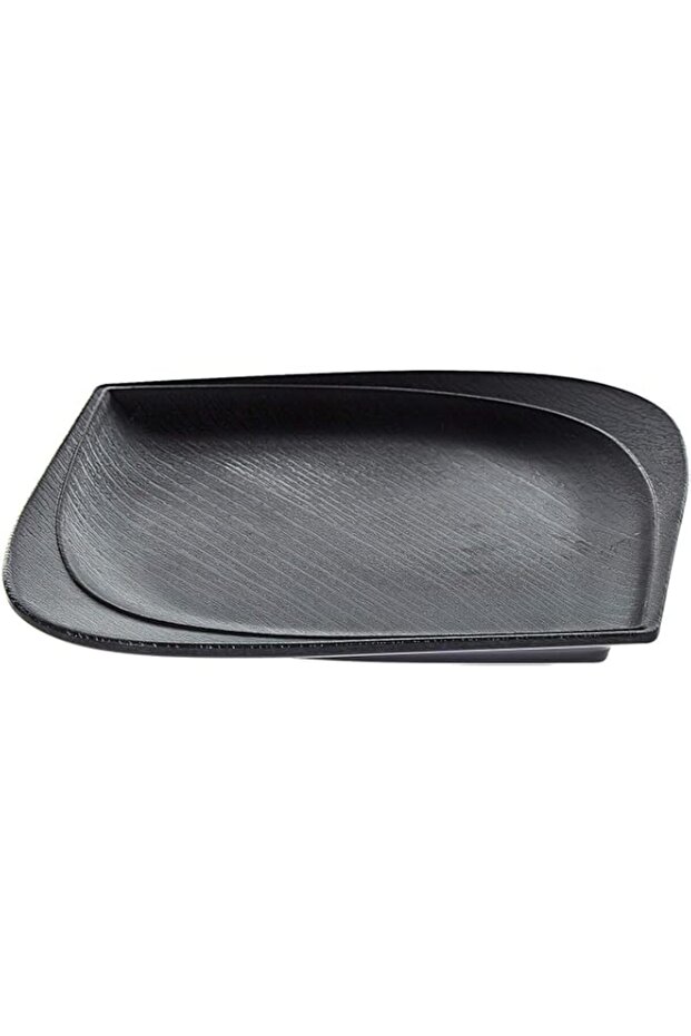Servewell 2724623283432 Melamine Trinity Square Small Plate, 20.3 cm, Black