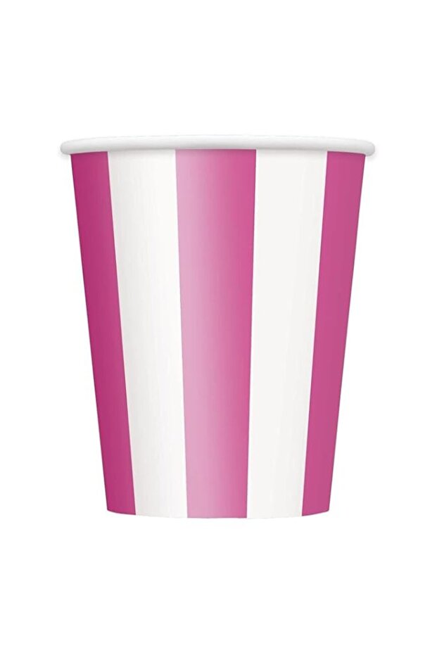 Unique Hot Pink Striped 12oz Cups