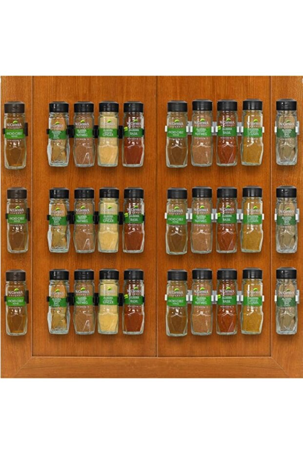 Simple Houseware 30 Spice Gripper Clips Strips Cabinet Holder - 6 Strips, Holds 30 Jars