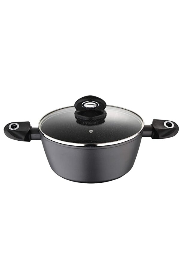 Bergner Orion Casserole With Lid 28X13Cm Aluminum Induction Base, Bg8516Mbg, Grey