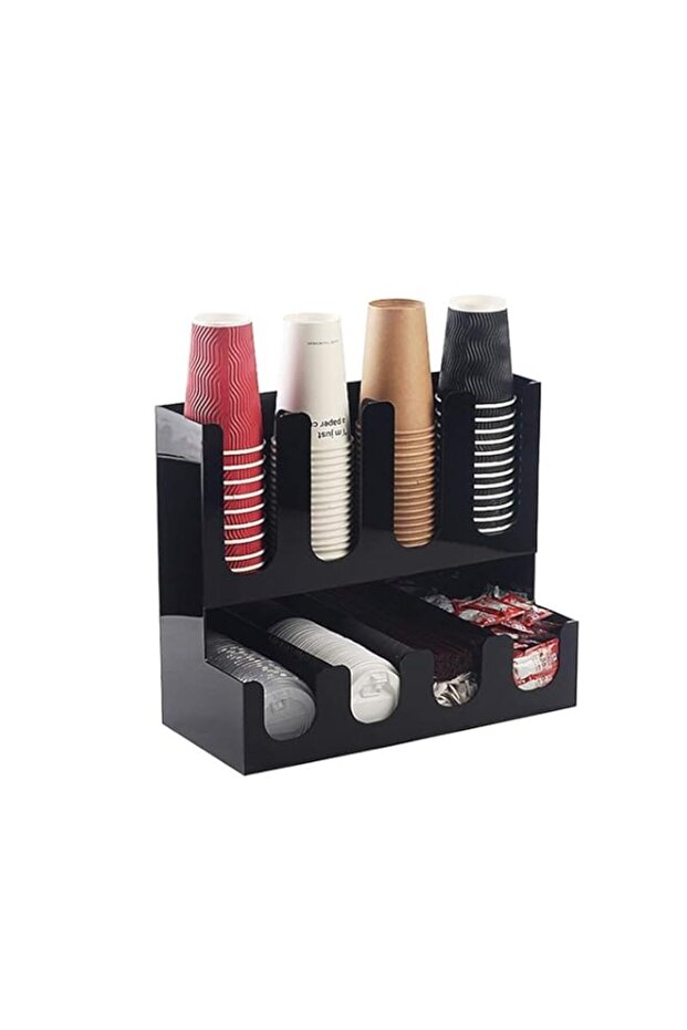 Coffee Condiment Organizer for Lids and Coffee Cups Acrylic Material for Item Storage etc