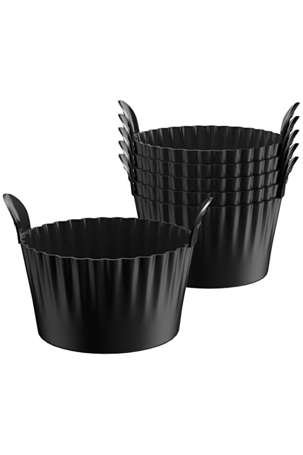Joyzzz Fryer Egg Mould, 6-Count Silicone Egg Poacher for Air Fryer, Reusable Muffin Cups with Easy Release, Versatile Baking Molds, Kitchen Accessories in Black, Compatible with Most Brands