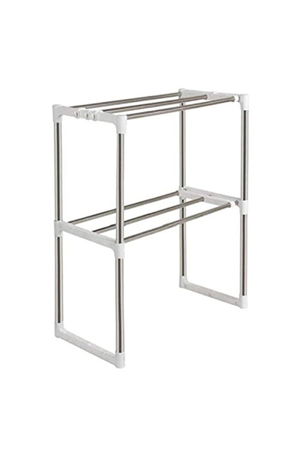 Adjustable Microwave Kitchen Shelf Rack (Silver)