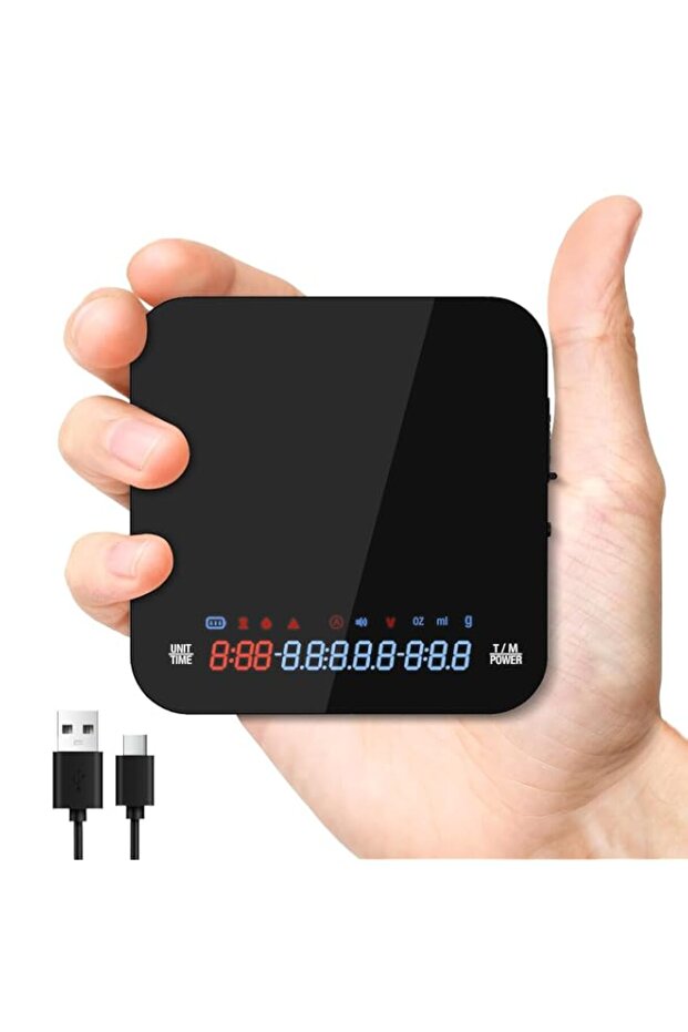 Diyife Rechargeable Coffee Scale with Timer, 4 Modes, 0.1g/2kg Food Scale, Silent and Beep Modes, Tare, for Espresso and Pour-Over Coffee