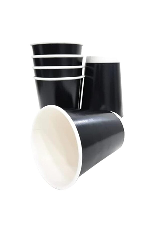 SNH Packing Disposable Double Wall Paper Coffee Cups 50-Pack, 12 oz Capacity, Black