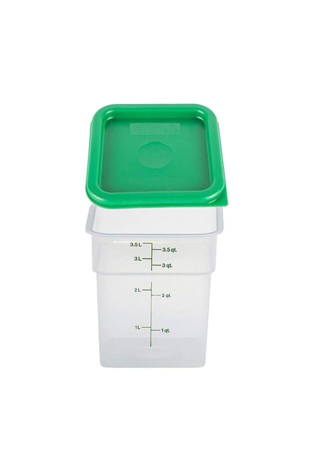 Cambro 4SFSPP190 4 Qt. Translucent Container with SFC2452 Kelly Green Lid, 4Quart