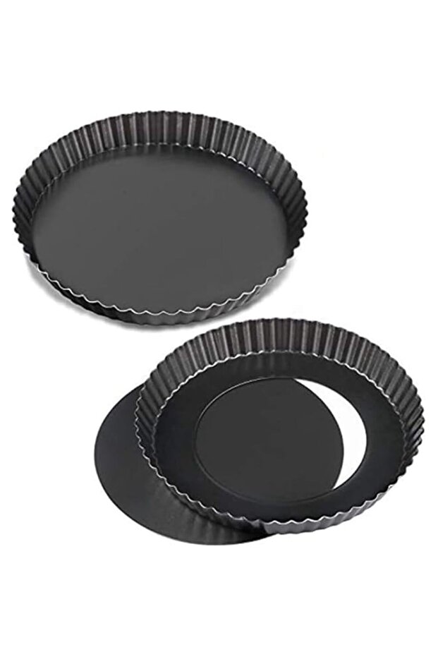 9 Inch Round Tart Pan,2Pack Pie Pan with Removable Bottom, Pie pans for baking, Non-stick Deep Fluted Quiche Pan for Pie, Mousse Cakes, Fruit and Desserts