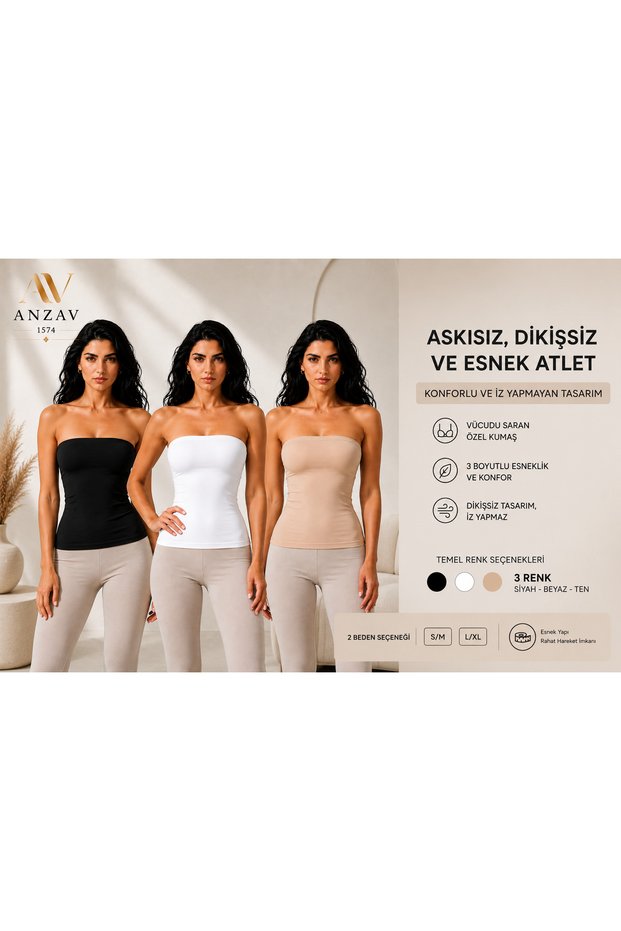 Women's Seamless Flexible 3D Design Strapless Tank Top -Comfort/Classiness/Naturalness