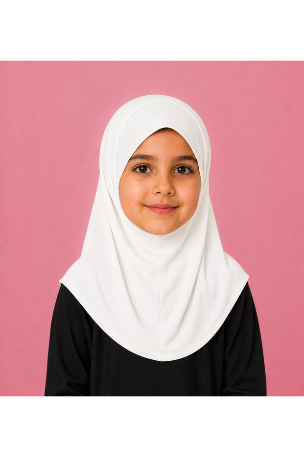 Girls Hijab for Kids – Modest Islamic Headscarf for Muslim Girls, Comfortable Pull-On Style Kids Hijab for Everyday Wear