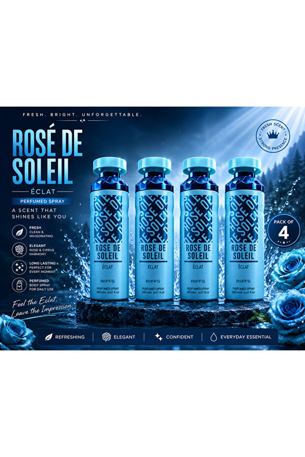 Rose de Soleil Eclat Perfumed Spray 200ml – Pack of 4