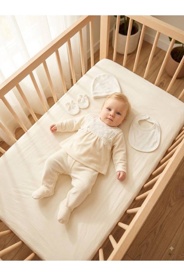Baby Girl Mevlütlük Velvet Winter Lace Hospital Discharge Set of 5 Newborn Photo Shoot Zk5016