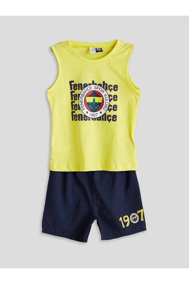 Trendlucky Fenerbahçe Printed Boys' T-Shirt and Sea Shorts 2-Piece Set