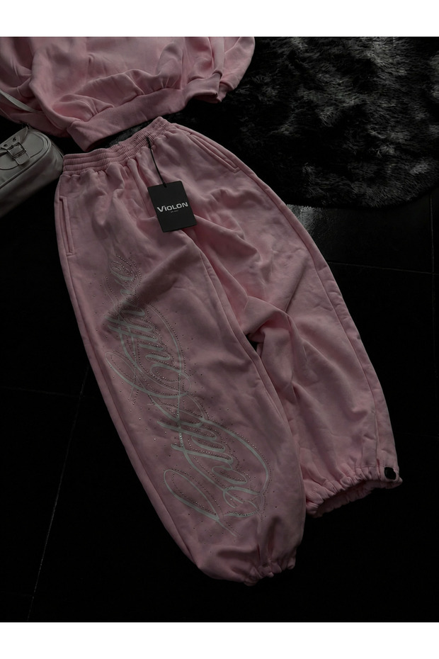 Angel Stone Baggy Unisex Sweatpants Pink