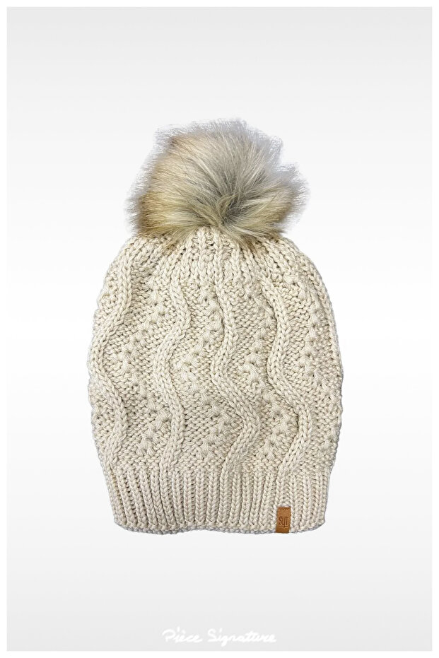 Winter, Knitted Solid Color Ski Beanie for Women