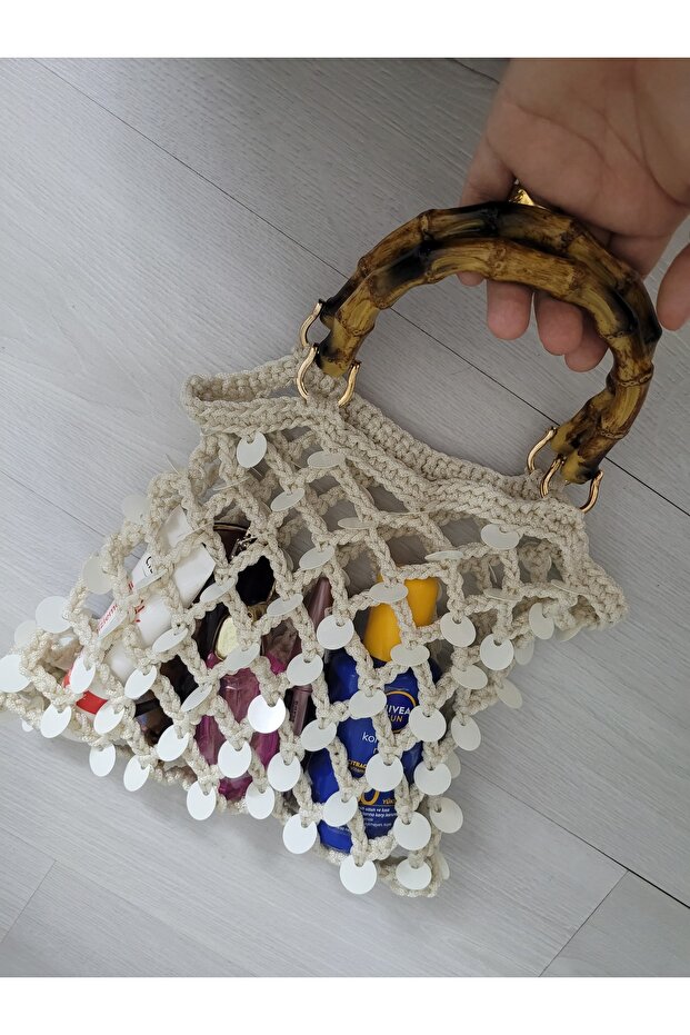 Sequin Beach Bag Women's Handbag Summer Mesh Bag
