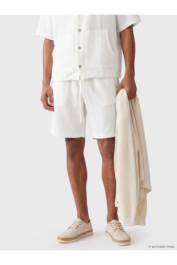 Lcw Vision Ecru Loose Fit Men's Shorts