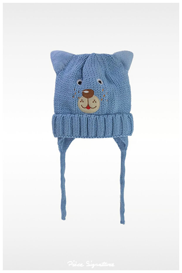 Bear Beanie for Babies (Fleece and Miflon inside) (0-18 Months)