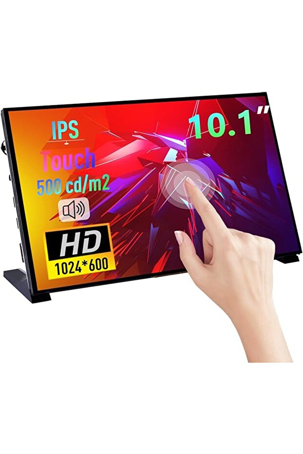 شاشة LCD 10.1 انش لجهاز راسبيري باي من جيكبي، شاشة LCD IPS 1024×600، شاشة HDMI محمولة لراسبيري باي 5