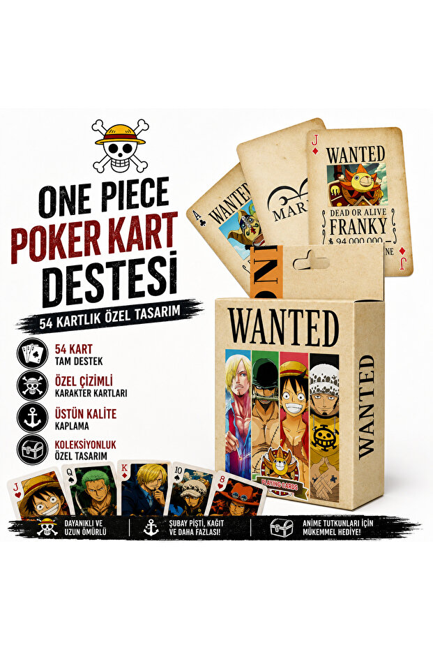 ☠️ One Piece Wanted 54 Card Holder Special Design Poker Card Deck