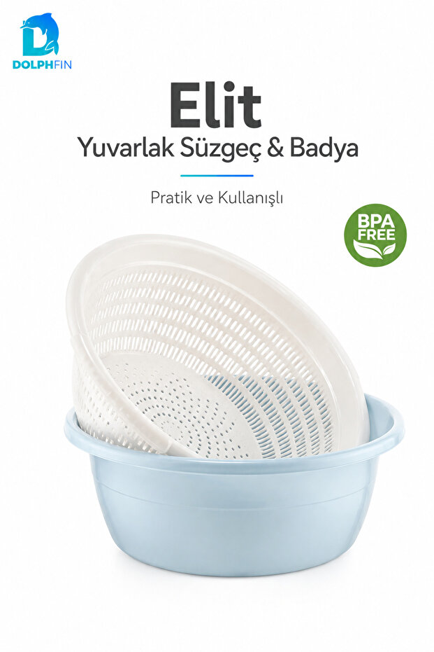Elite Round Strainer and Basin Set Bpa Free