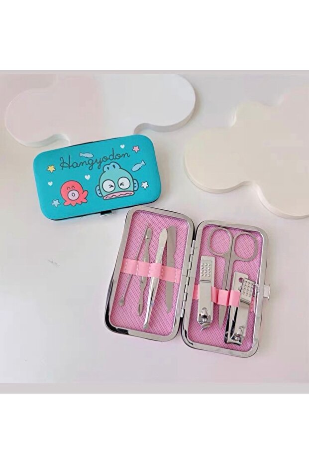 Hangyodon Manicure Pedicure Set Portable Grooming Case Nail Clippers Tweezers Scissors and Grooming Tools Kit