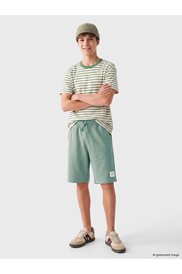 Two Mt Shop Quality Lcw Kids Khaki 2 Thread Embroidered Standard & Regular Boys' Shorts
