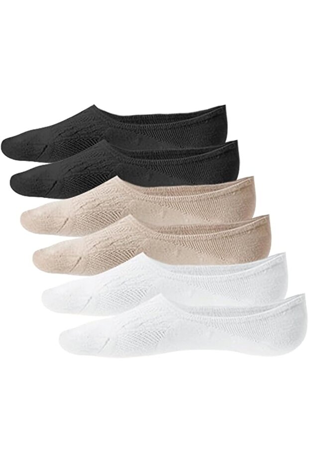 Invisible Socks for Women, High Elasticity and Thin Mesh Poly-Cotton with Non-Slip Silicone Heel Design.