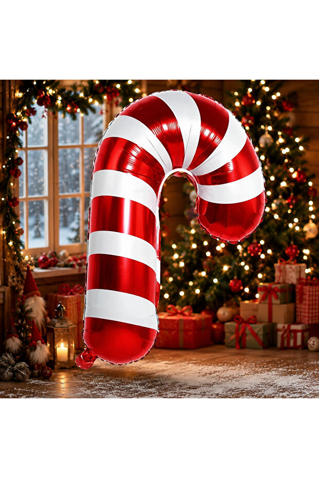 Vip Quality 73 cm Red and White Candy Cane Foil Balloon Red and White Candy Cane Christmas Balloon