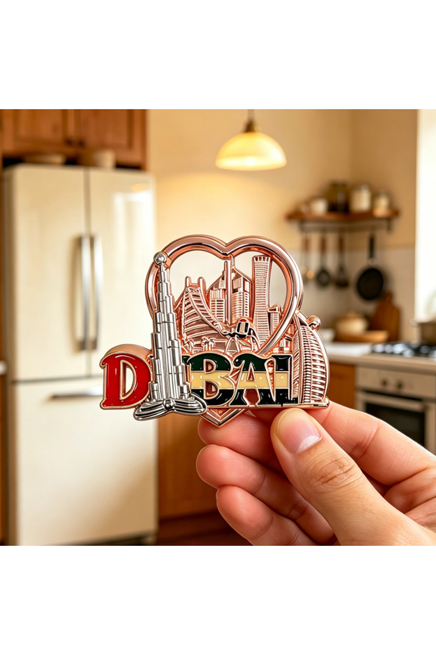 R526 Metal refrigerator stereo Burj Khalifa sailing hotel city commemorative magnetic travel Wenchuang home decoration magnetic refrigerator souvenir