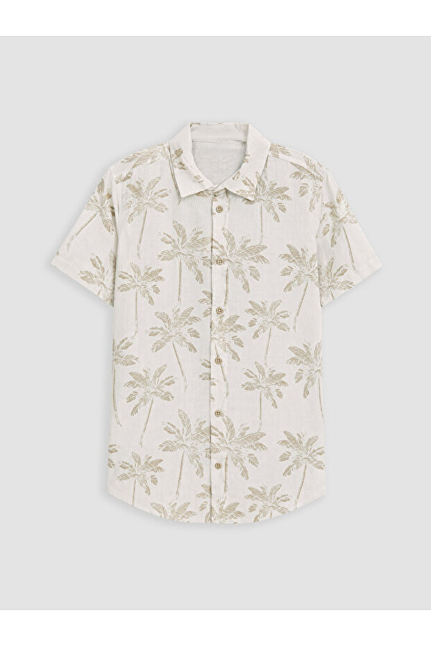 Esvab • Modern & Distinctive Palm Tree Embroidered Boys' Shirt